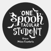 Een spectaculaire student Halloween leraar belonin Ronde Sticker (Voorkant)