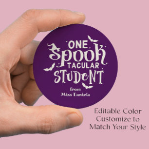 Een spectaculaire student Halloween leraar belonin Ronde Sticker
