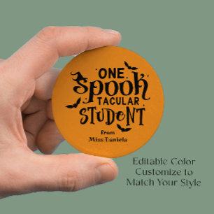 Een spectaculaire student Halloween leraar belonin Ronde Sticker