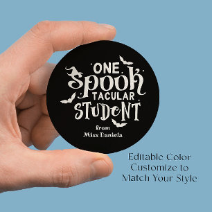 Een spectaculaire student Halloween leraar belonin Ronde Sticker