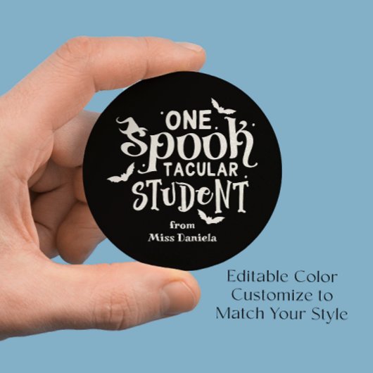 Een spectaculaire student Halloween leraar belonin Ronde Sticker
