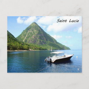 Een speedboot voor de Pitons in Saint Lucia Briefkaart