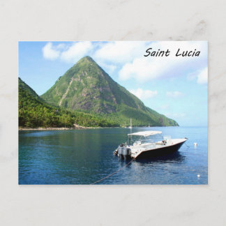 Een speedboot voor de Pitons in Saint Lucia Briefkaart