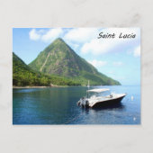 Een speedboot voor de Pitons in Saint Lucia Briefkaart (Voorkant)