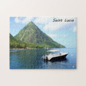 Een speedboot voor de Pitons in Saint Lucia Legpuzzel (Horizontaal)