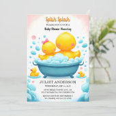 Een Speelgoed Pool Foam Bash Twin Rubber Duck Baby Kaart (Staand voorkant)