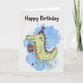 Een speels dierontwerp voor een verjaardagskaart v