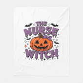 Een speels ontwerp met een pompoenheks met een fleece deken (Voorkant)
