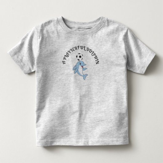 Een speelse dolfijn peuter t-shirt grijs (Voorkant)
