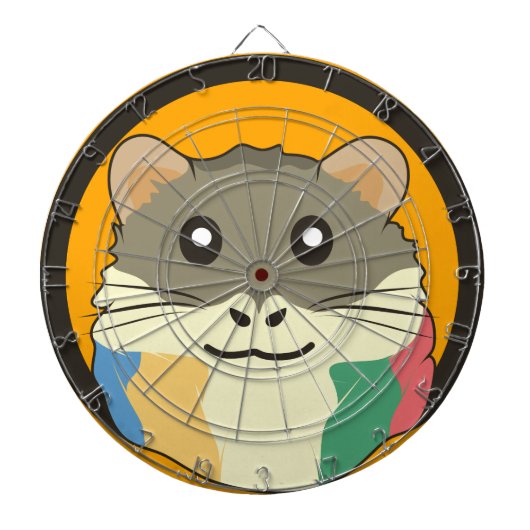 Een speelse en grappige hamster dartbord (Voorkant)
