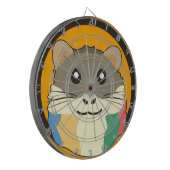 Een speelse en grappige hamster dartbord (Voorkant Links)