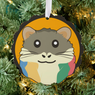 Een speelse en grappige hamster ornament kaart