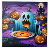 Een speelse geest die geniet van Halloween-festivi Tegeltje (Voorkant)