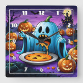Een speelse geest die geniet van Halloween-festivi Vierkante Klok (Voorkant)