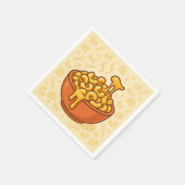 Een speelse illustratie van Mac and Cheese Servet (Hoek)