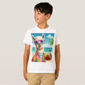 Een speelse lama met een zonnebril op t-shirt (Voorkant volledig)