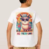 Een speelse lama met een zonnebril op t-shirt (Achterkant)