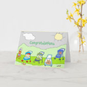 Een speelse manier om de nieuwe aankomst te vieren kaart (Gele Bloem)