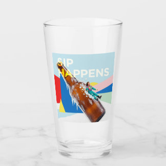 Een speelse “Sip Happens” drinkglas Glas