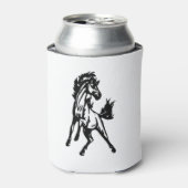 Een speelse springende paard blikjeskoeler (Blikje Voorkant)