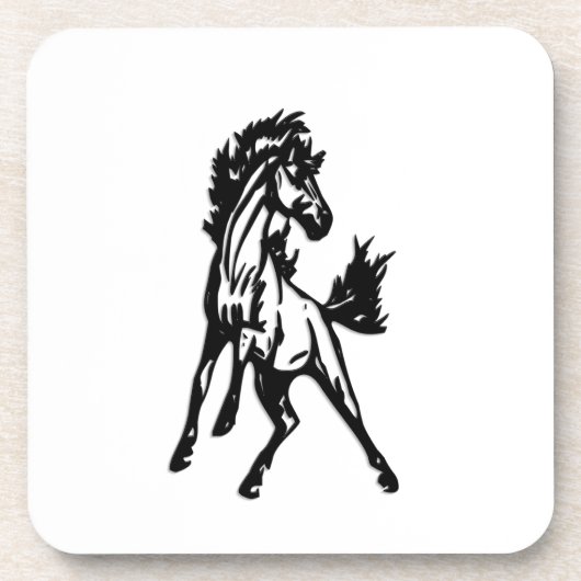Een speelse springende paard in het wild bier onderzetter (Voorkant)