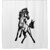 Een speelse springende paard in het wild douchegordijn (Voorkant)