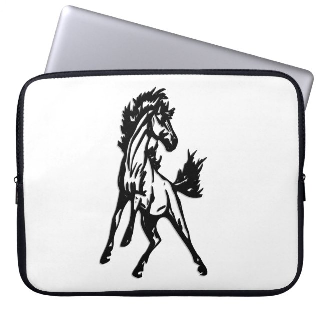 Een speelse springende paard in het wild laptop sleeve (Voorkant)