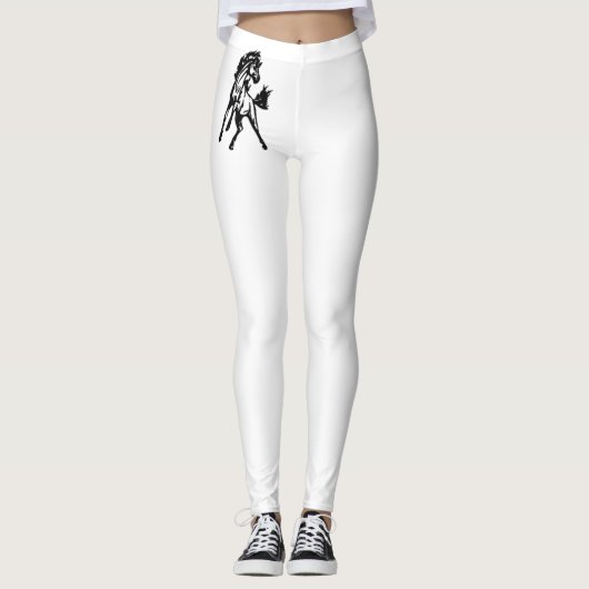 Een speelse springende paard in het wild leggings (Voorkant)