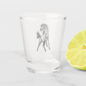 Een speelse springende paard in het wild shot glas (Achterkant)