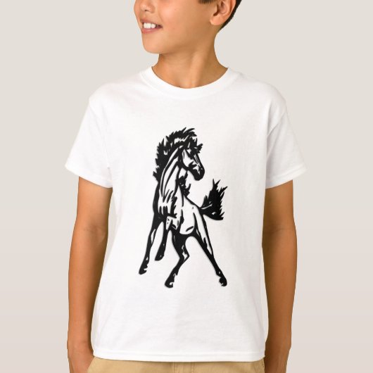 Een speelse springende paard in het wild t-shirt (Voorkant)