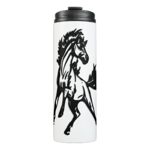 Een speelse springende paard in het wild thermosbeker