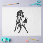 Een speelse springende paard in het wild tissuepapier (Craft)