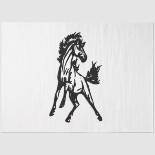 Een speelse springende paard in het wild tissuepapier (Voorkant)