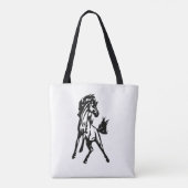 Een speelse springende paard in het wild tote bag (Achterkant)
