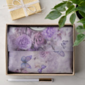 Een speeltuin van Paarse, Lila roze rozen en klok Tissuepapier (Geschenk)