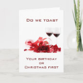 EEN "SPEISCHE" BIRTHDAY/CHRISTMAS WISH EN TOAST FEESTDAGEN KAART (Voorkant)
