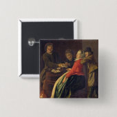 Een spel kaarten vierkante button 5,1 cm (Voorkant /achterkant)