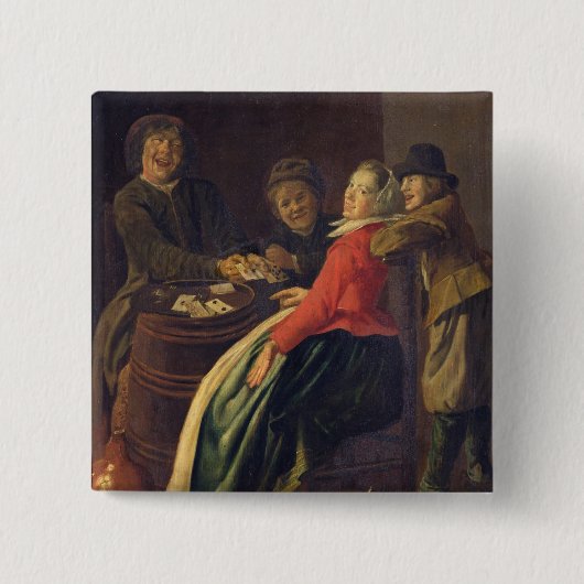 Een spel kaarten vierkante button 5,1 cm (Voorkant)