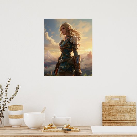 Een spel meisje karakter poster (Keuken)