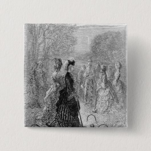 Een spel van Croquet Vierkante Button 5,1 Cm (Voorkant)
