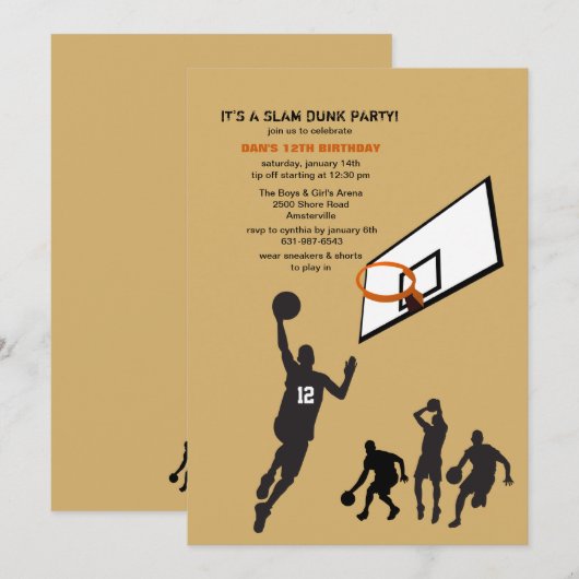 Een spel van de Uitnodiging van Hoops (Voorkant / Achterkant)