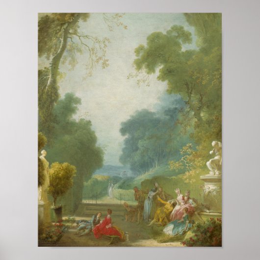 Een spel van hete kokkels - Fragonard (1775) Poster (Voorkant)