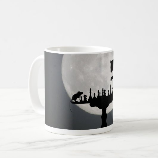 Een spel van kat en muis koffiemok (Voorkant links)