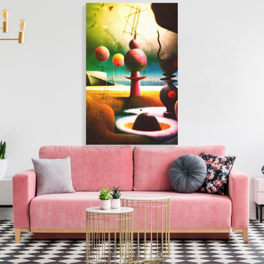 Een spel van schaap canvas afdruk (Insitu (Woonkamer))