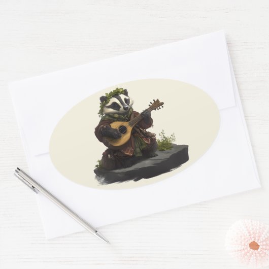 Een speler van sets ovale sticker (Envelop)