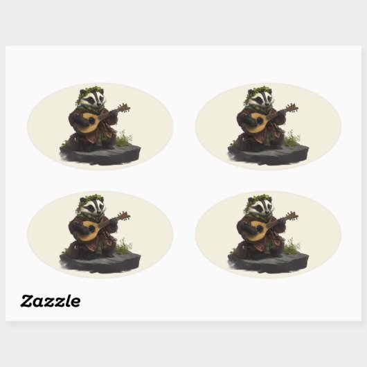 Een speler van sets ovale sticker (Vel)