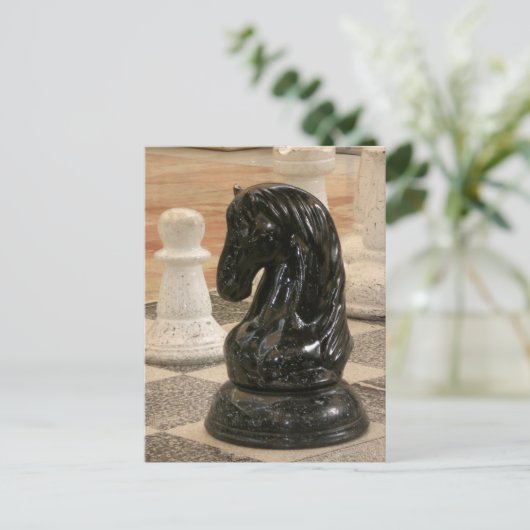 Een spelletje schaken briefkaart (Staand voorkant)