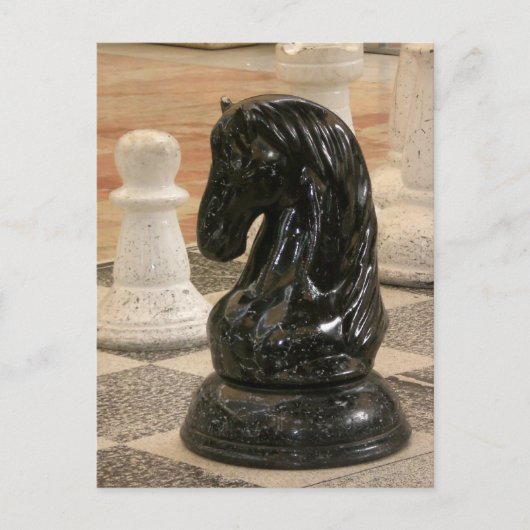 Een spelletje schaken briefkaart (Voorkant)