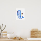 Een spermawalvis en een kom van petunia's die vall poster (Keuken)