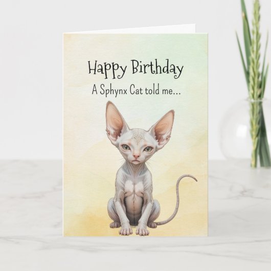 Een Sphynx Kat Persoonlijkheid Verjaardag Fun Dier Kaart (Voorkant)